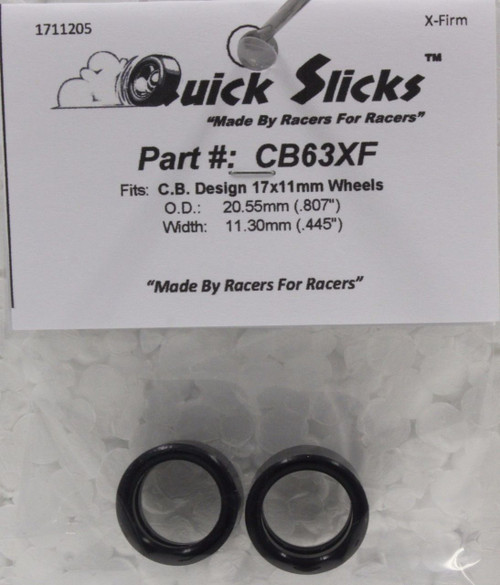 CB63XF Quick Slicks Silicone Tires for 17x11mm Scalextric 1:32 Slot Car Part