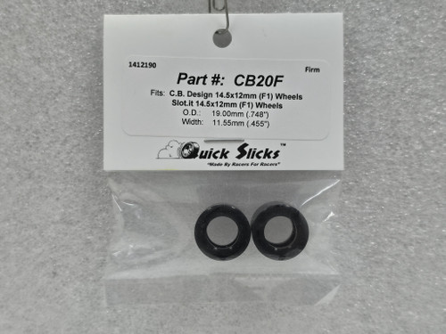 CB20F Quick Slicks Silicone Tires for 14.5x12mm F1 Aluminum Wheel 1:32 Slot Car Part