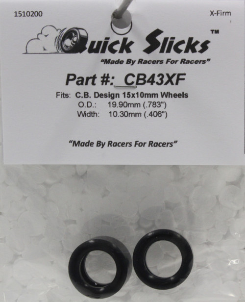CB43XF Quick Slicks Silicone Tires for 15x10mm Aluminum Wheel 1:32 Slot Car Par
