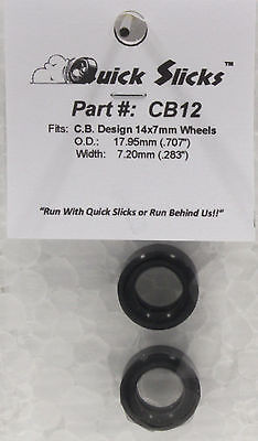CB12 Quick Slicks Silicone Tires for 14x7mm Aluminum Wheel 1:32 Slot Car Part