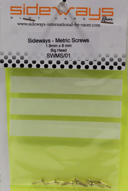 SWMS/01 Racer Sideways Screws for Body 1.9mm X 8mm 10 Pcs. 1:32 Slot Car Part