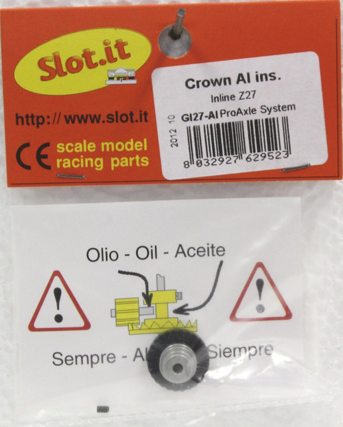 SIGI27-Al Slot.it 27 Tooth Polymer Inline Crown Gear 3/32 1:32 Slot Car Part