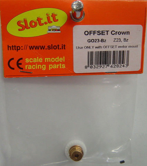 SIGO23-Bz Slot.it 23 Tooth Offset Inline Crown Gear 3/32 1:32 Slot Car Part