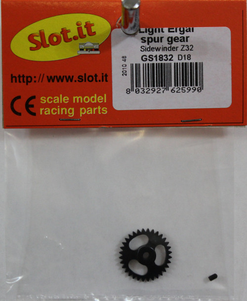 SIGS1832 Slot.it 32 Tooth Sidewinder Spur Gear 3/32 1:32 Slot Car Part