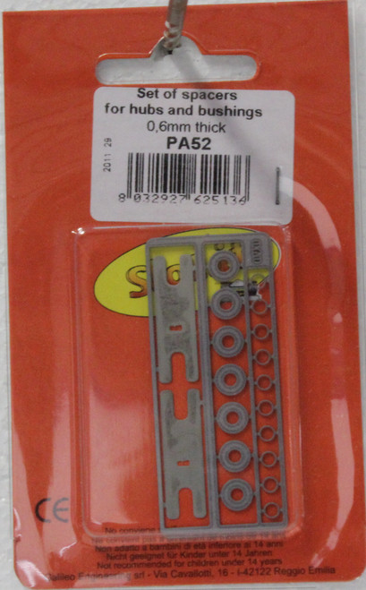 SIPA52 Slot.it .6mm Spacers for 3/32 Hubs & Bushings 1:32 Slot Car Part