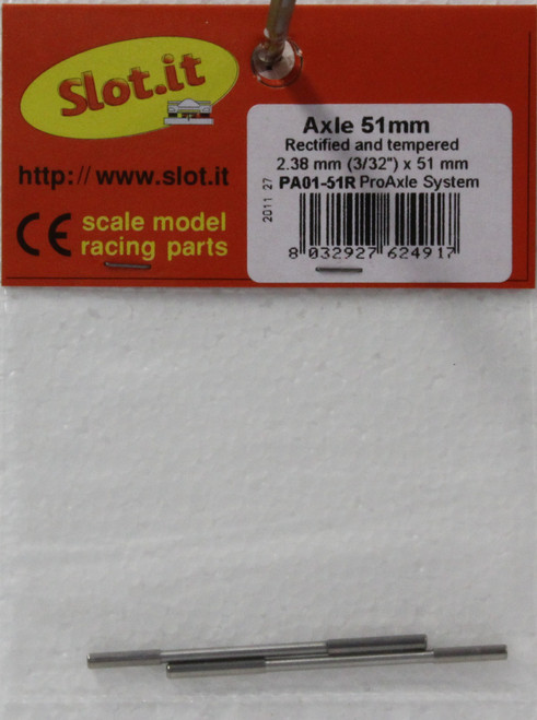 SIPA01-51R Slot.it 51mm 3/32 Turned Axle Tempered & Rectified 1:32 Slot Car Part