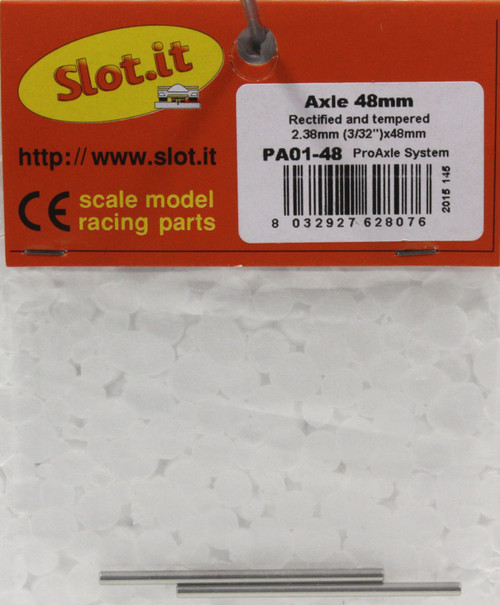 SIPA01-48 Slot.it Axle Rectified and Tempered 2.38mm (3/32) x 48mm 2 Pcs 1:32 Slot Car Part