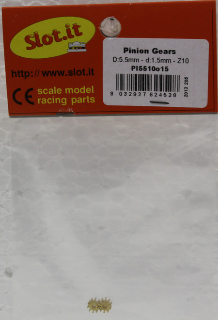 SIPI5510o15 Slot.it 10-Tooth Inline Pinion Gear 1.5mm Shaft 1:32 Slot Car Part