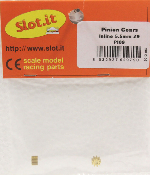 SIPI09 Slot.it 9-Tooth Brass Inline Pinion Gear 5.5mm 5.5mm 1:32 Slot Car Part