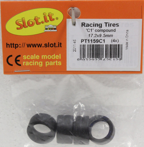 SIPT1159C1 Slot.it C1 Compound Front Low Grip Tires 4 pack 1:32 Slot Car Part