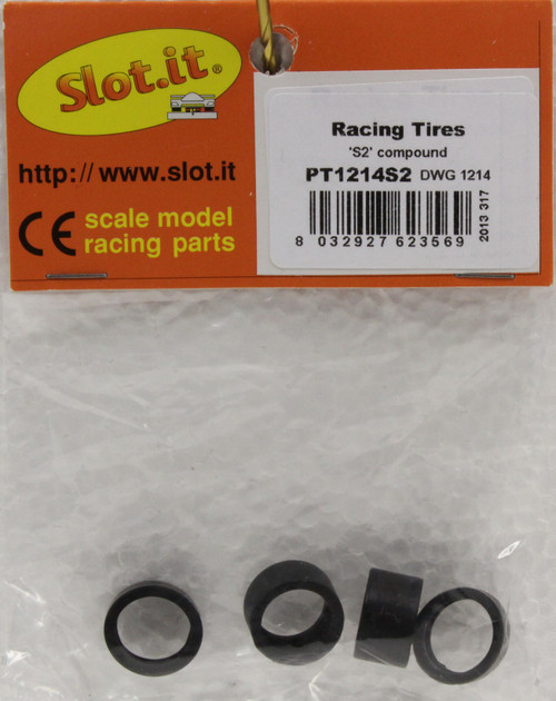 SIPT1214-S2 Slot.it S2 Compound Racing Tires 4 Pcs 4 PCs 1:32 Slot Car Part