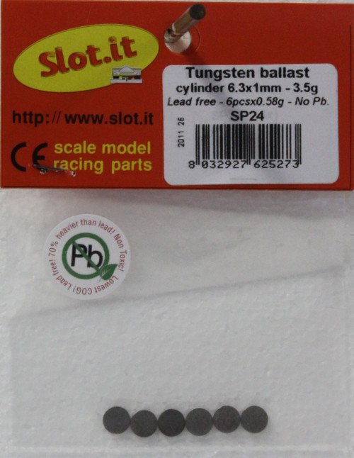 SISP24 Slot.it Tungsten Ballast Weight No Lead 1:32 Slot Car Part
