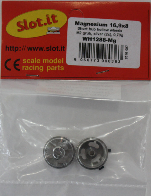 SIWH1288-Mg Slot.it 16.9x8mm Magnesium Wheels Short Hubs 1:32 Slot Car Part