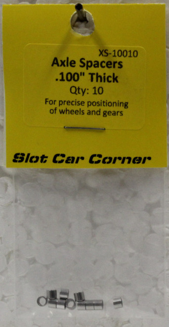 XS-10010 Slot Car Corner Axle Spacers .100" Thick (10 Aluminum) 1:32 Slot Car Part