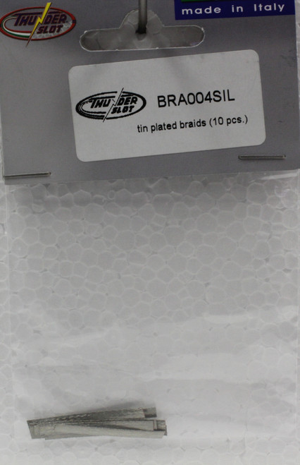 RA004SIL Thunderslot Tin Plated Braids - 10 Pieces 1:32 Slot Car Part