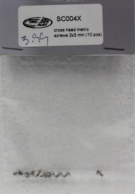 SC004X Thunderslot Cross Head Metric Screws 2x3mm - 10 Pieces 1:32 Slot Car Part