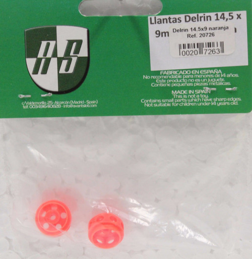 20726 Avant Slot Delrin Wheels 14.5x9mm Orange (2 Pieces) 1:32 Slot Car Part