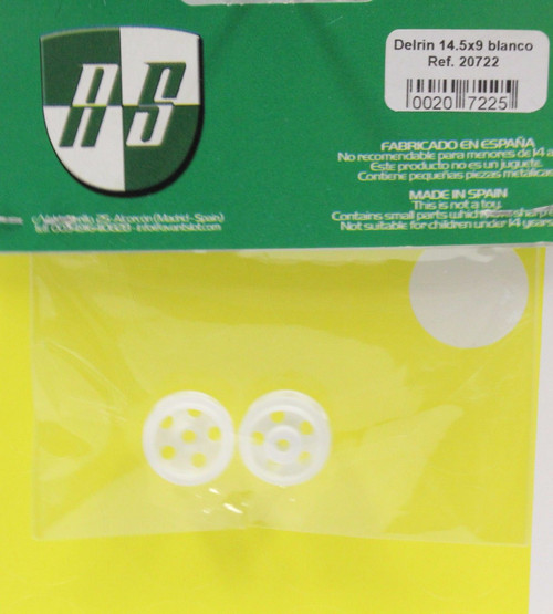 20722 Avant Slot Delrin Wheels 14.5x9mm White (2 Pieces) 1:32 Slot Car Part
