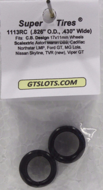 1100CR (1113R) Super Tires - Silicone Tires Scalextric 17x11mm 1:32 Slot Car Part