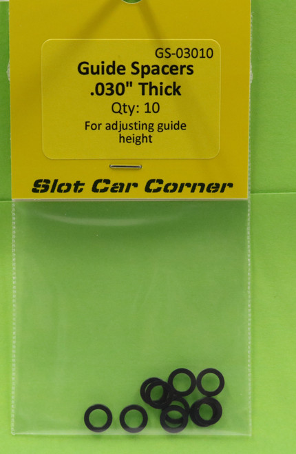 Slot Car Corner GS-0100 Guide Spacers .010" Thick Teflon 10/pk 