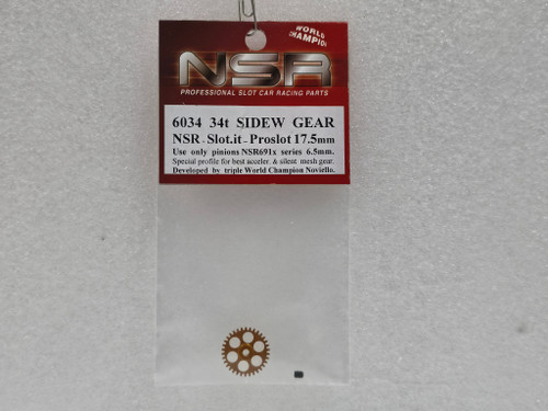 6034 NSR 3/32 34-Tooth Sidewinder Gear 17.5mm 1:32 Slot Car Part