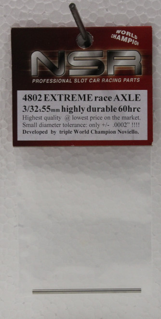 4802 NSR Extreme Race Axle 3/32 55mm Tempered & Rectified 1:32 Slot Car Part