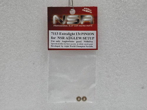 7113 NSR Extra Light 13-Tooth Pinion Gear Anglewinder 1:32 Slot Car Part