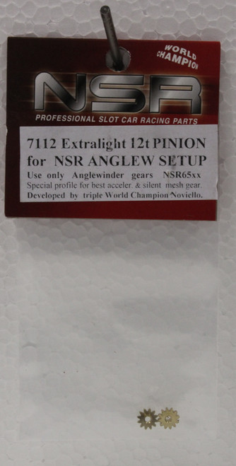 7112 NSR Extra Light 12-Tooth Pinion Gear Anglewinder 1:32 Slot Car Part