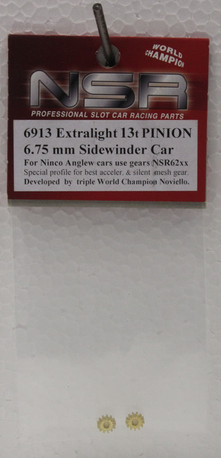 6913 NSR Extra Light 13-Tooth Pinion Gear Angelwinder 6.75mm 1:32 Slot Car Part