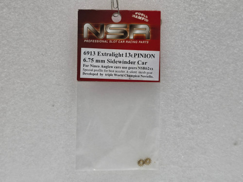 6913 NSR Extra Light 13-Tooth Pinion Gear Sidewinder 6.75mm 1:32 Slot Car Part