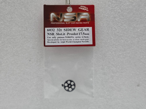 6032 NSR 32-Tooth Gear Aluminum Sidewinder 17.5mm 1:32 Slot Car Part