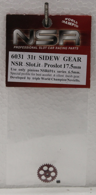 6031 NSR 3/32 Extra Light 31-Tooth Sidewinder Gear 17.5mm 1:32 Slot Car Part