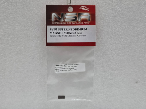 4870 NSR Super Neodymium Magnet 5x10x2mm, Formula 86/89 (2 Pieces) 1:32 Slot Car Part