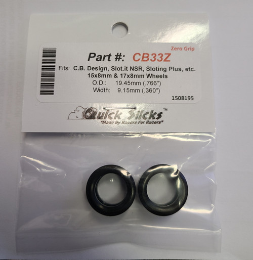 CB33Z Quick Slicks Zero Grip Tires for for 15x8mm or 17x8mm Aluminum Wheel 1:32 Slot Car Part