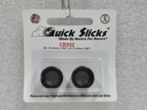 CB33Z Quick Slicks Zero Grip Tires for for 15x8mm or 17x8mm Aluminum Wheel 1:32 Slot Car Part