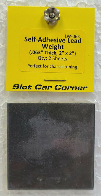 LW-063 Slot Car Corner Self-Adhesive Chassis Lead Weight 0.063" 1:32 Slot Car Part