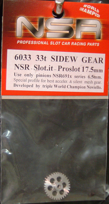 6033 NSR 33-Tooth Aluminum Sidewinder Gear 17.5mm 1:32 Slot Car Part