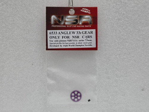 6533 NSR 33-Tooth Aluminum Anglewinder Gear 16.8mm 3/32 1:32 Slot Car Part