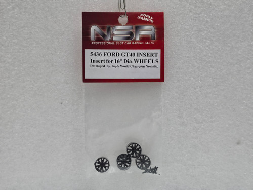 5436 NSR Ford GT40 MK II 16mm Wheel Inserts (4 Pieces) 1:32 Slot Car Part