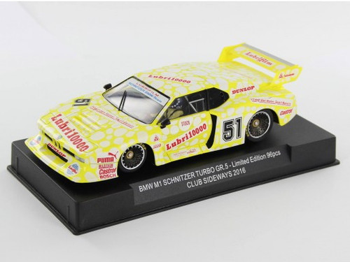 SW44Y Racer Sideways BMW M1 Schnitzer Gr. 5 Lubrifilm Zolder DRM 1981 Club Sideways 2016 Yellow, #51 1:32 Slot Car