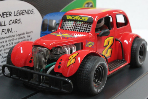P067 Pioneer Legends Racer '37 Chevy Sedan Red, #2 1:30 Slot Car