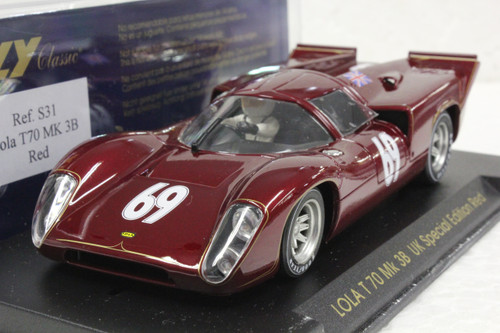 S31 Fly Lola T70 MK 3B UK Gaugemaster Special Edition, #69 1:32 Slot Car