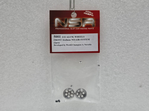 5001 NSR Aluminum Front Wheels 16 x 8mm (2 pieces) 1:32 Slot Car Part