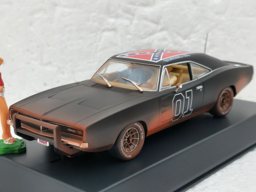 P175-DS Pioneer The General Lee '69 Dodge Charger - Dukes of Hazzard Black - Dirt Road Dukes, #01 1:32 Slot Car