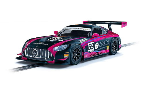 Scalextric C4242 Mercedes AMG GT3 – British GT 2020 Modell, Schwarz/rosa, Maßstab 1:32, Slotcar Für Rennstrecken