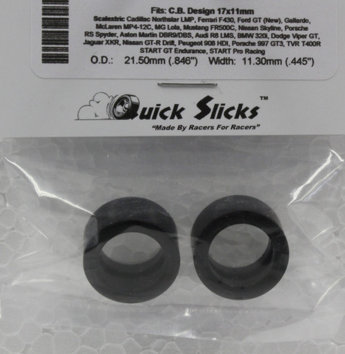 CB65XF Quick Slicks Silicone Tires for 17x11mm Scalextric 1:32 Slot Car Part