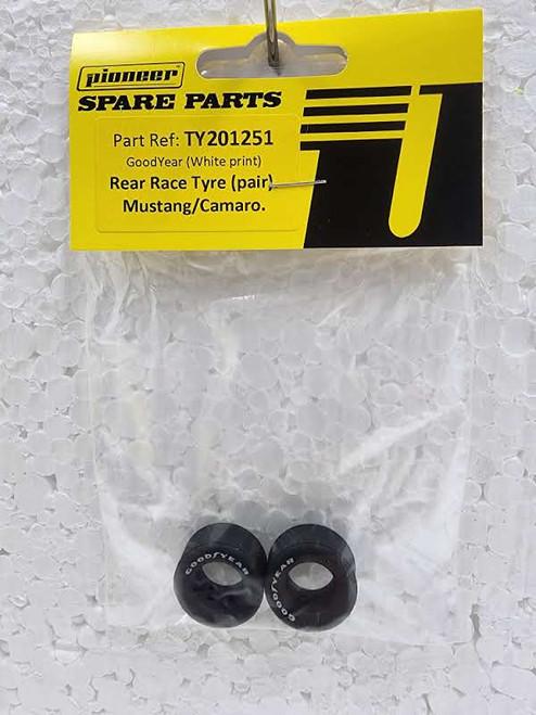 TY201251 Pioneer Rear Race Tire Mustang/Camaro Goodyear White 1:32 Slot Car Part