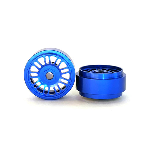 STAFFS37 Staffs BBS Style Aluminum Wheels 16.9 x 8.5mm Blue (2) 1:32 Slot Car Part