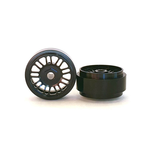 STAFFS40 Staffs BBS Style Aluminum Wheels 16.9 x 10mm Black (2) 1:32 Slot Car Part