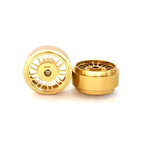 STAFFS41 Staffs BBS Style Aluminum Wheels 16.9 x 10mm Gold (2) 1:32 Slot Car Part